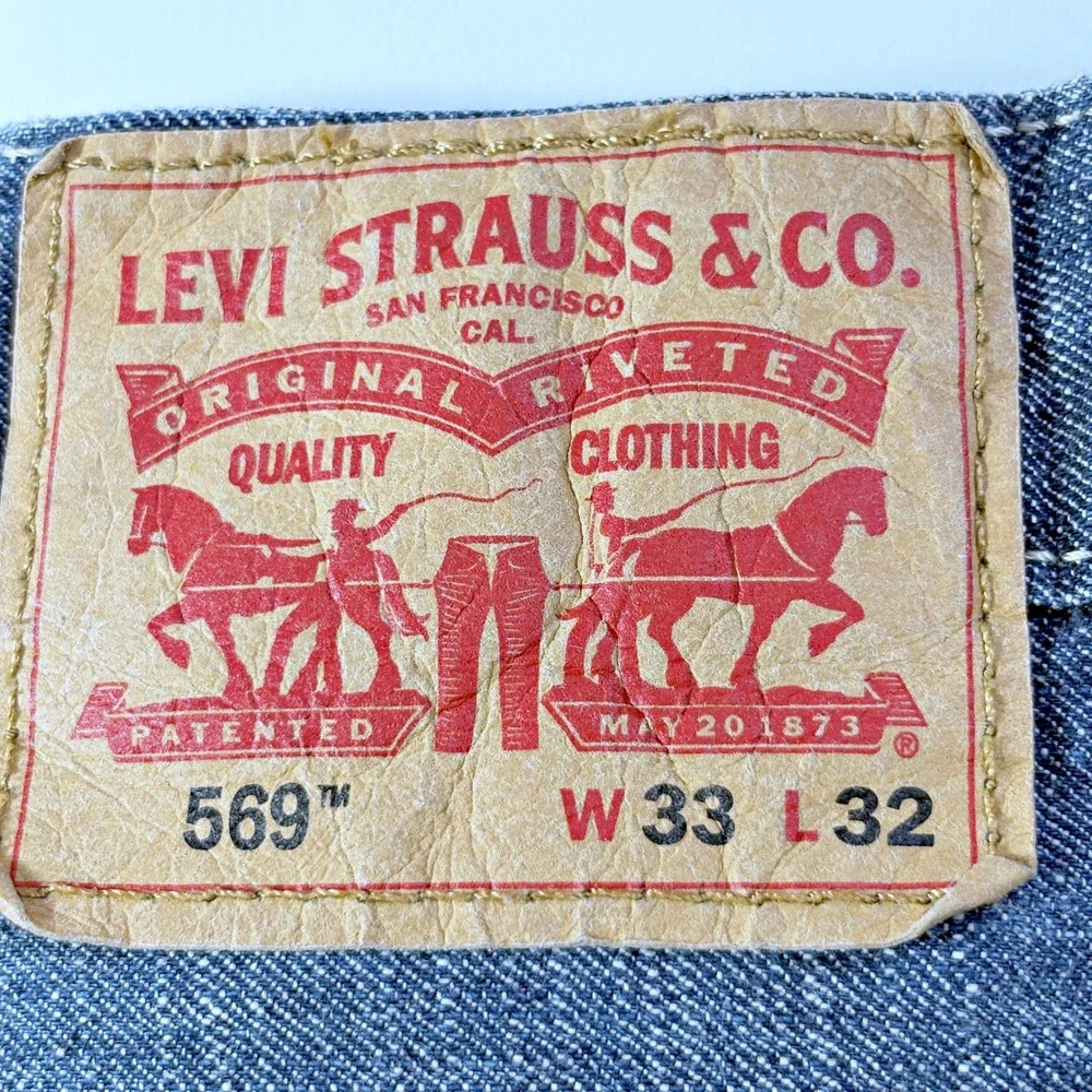 Levi's‎ 569 Loose Straight  Baggy Fit Jeans Blue Men 33x32